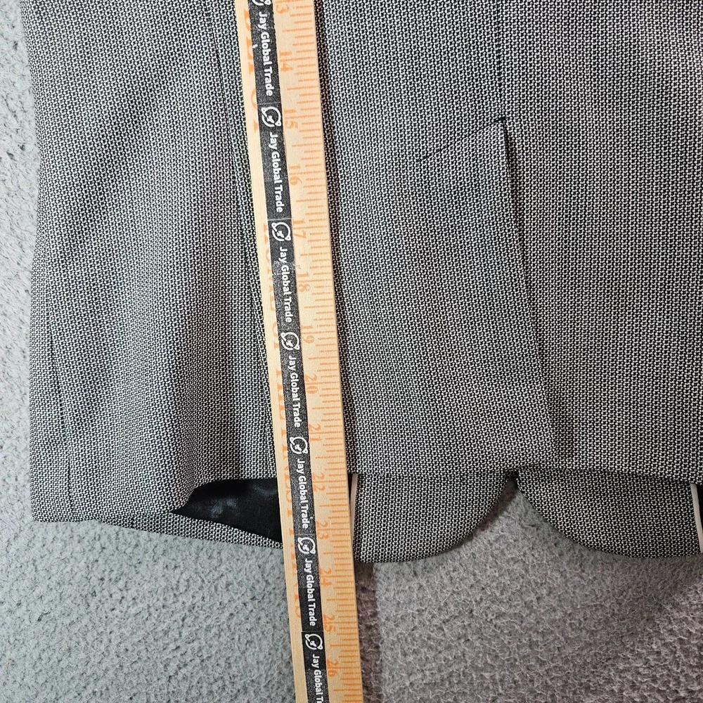 Talbots Wool Blend Blazer Suit Jacket Women 10 Petite 2-Button Gray Black Office